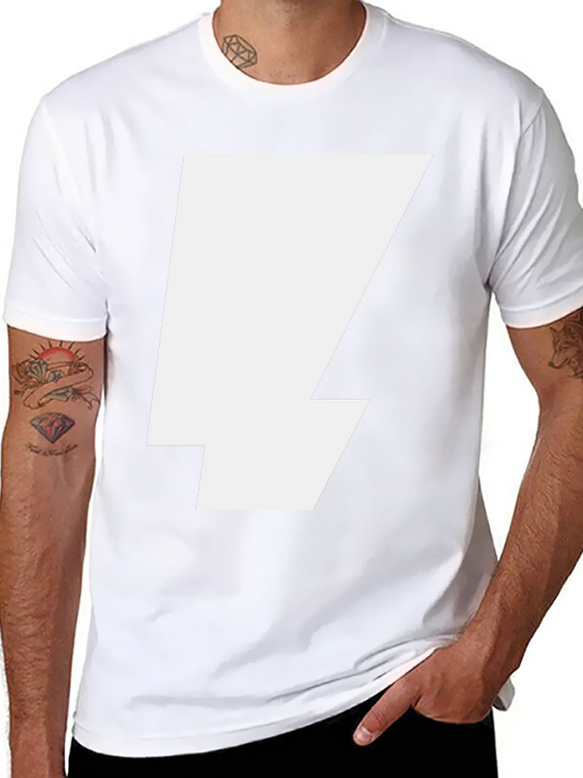 Bold Lightning Bolt Graphic Tee - Black