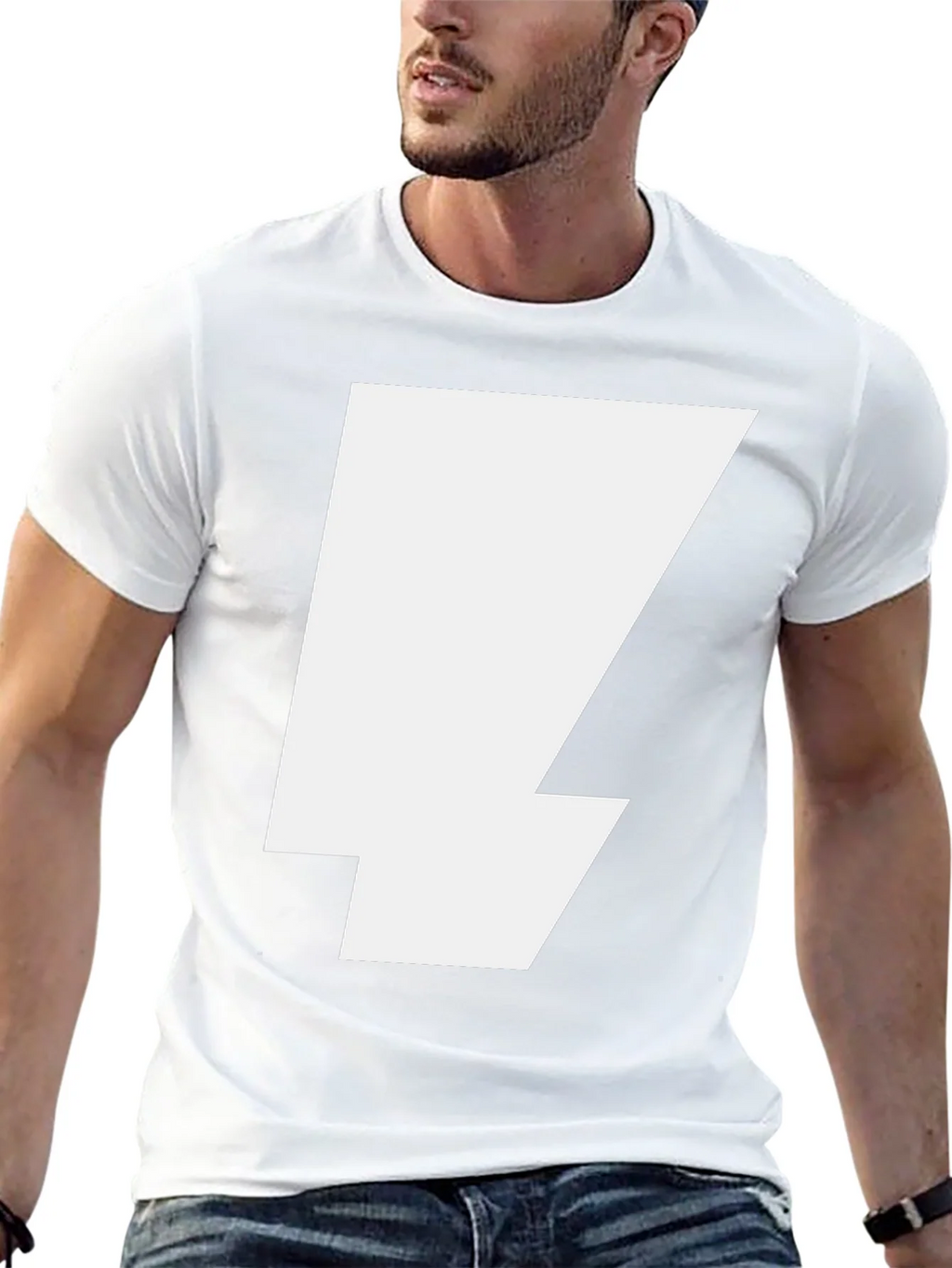 Bold Lightning Bolt Graphic Tee - Black