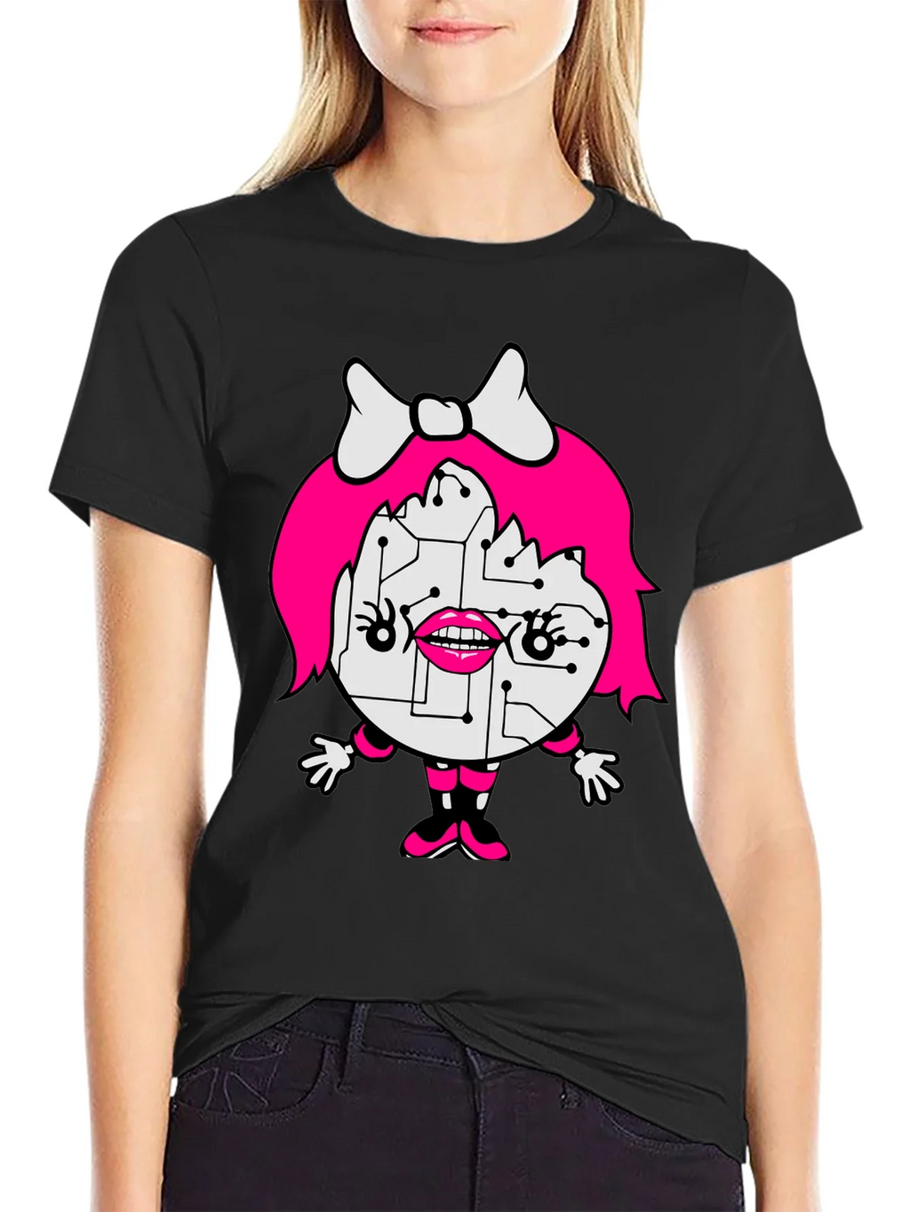 Funky Robot Girl Graphic Tee