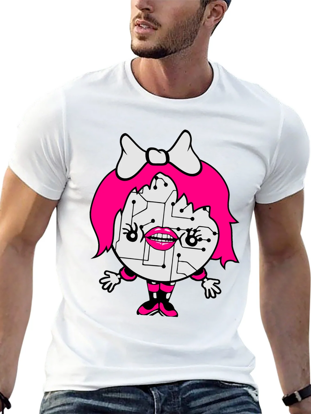 Funky Robot Girl Graphic Tee