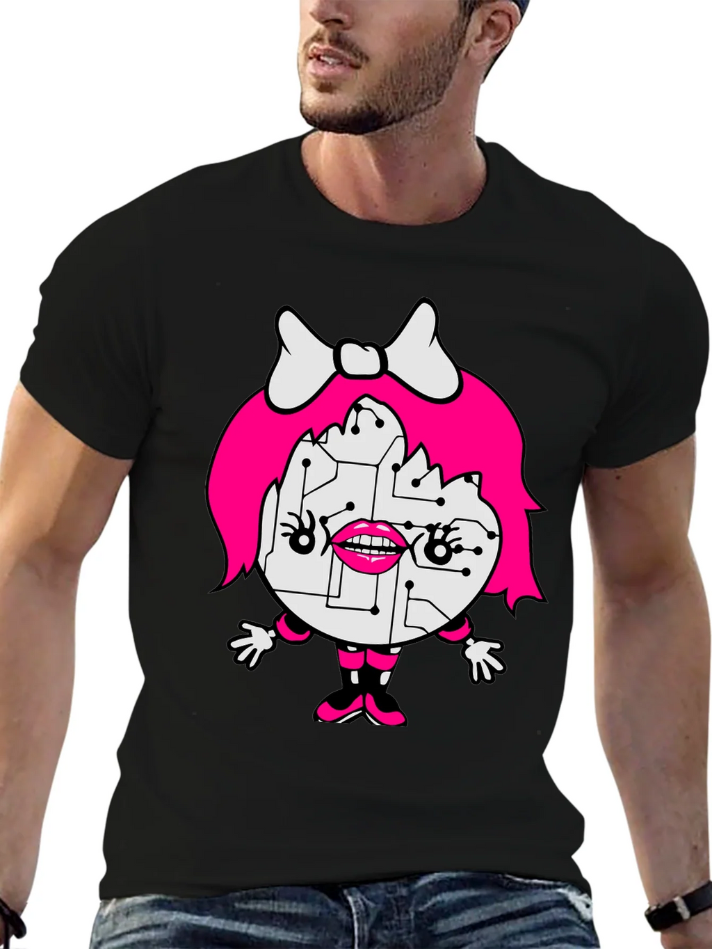 Funky Robot Girl Graphic Tee