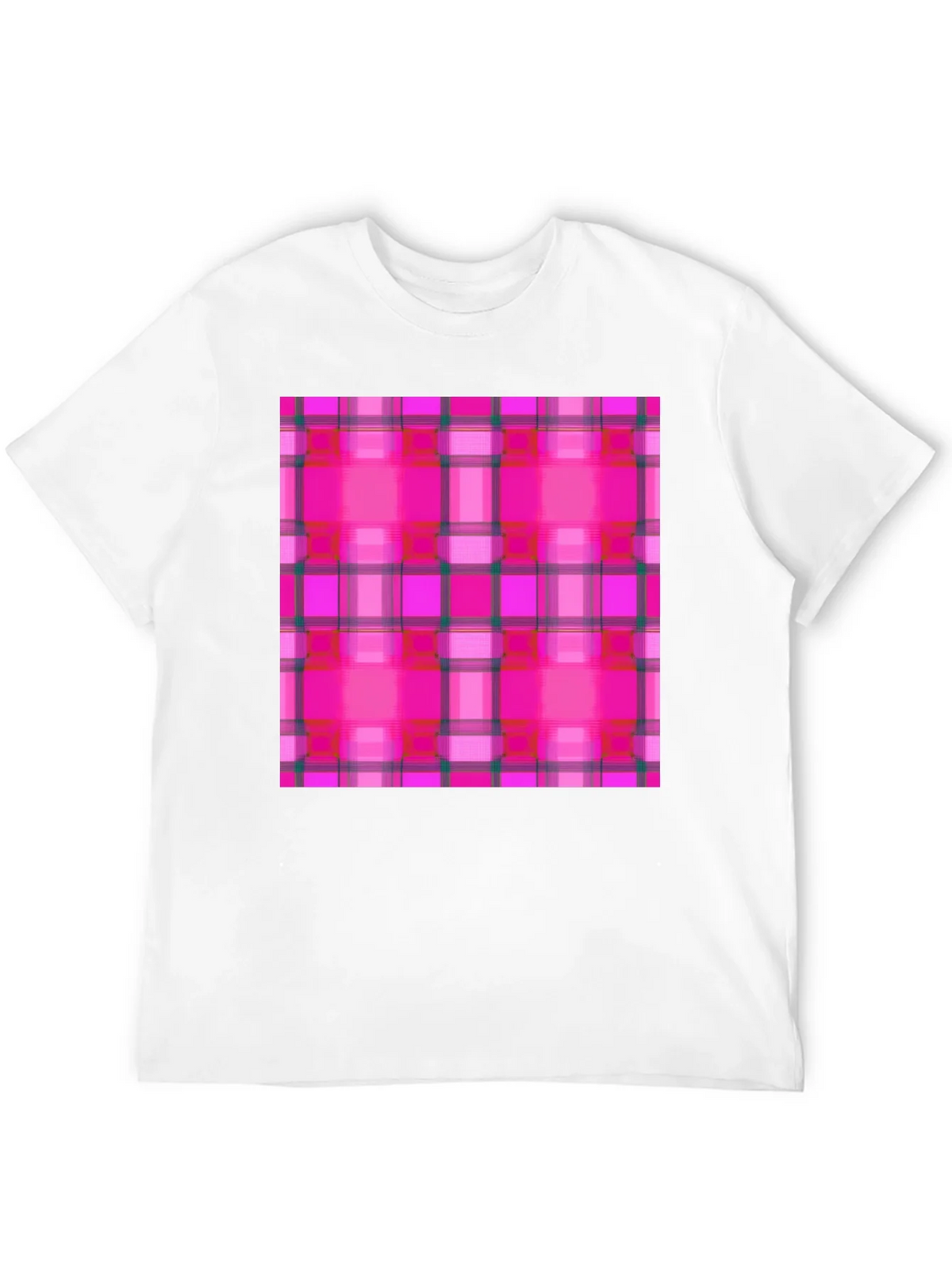 Pink Plaid Tee - Stylish & Unique Pattern
