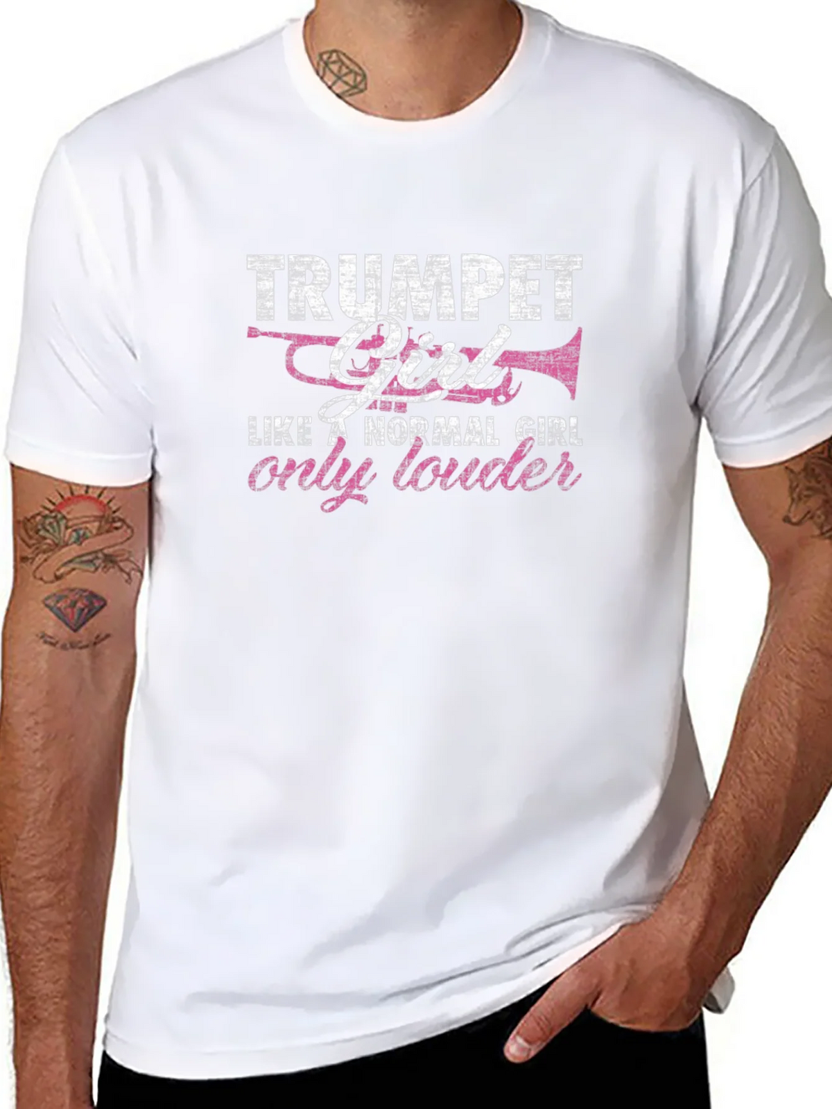 Trumpet Girl Graphic Tee - Musicians Shirt