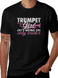 Trumpet Girl Graphic Tee - Musicians Shirt