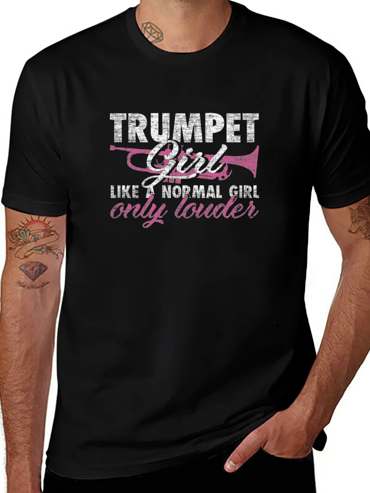 Trumpet Girl Graphic Tee - Musicians Shirt