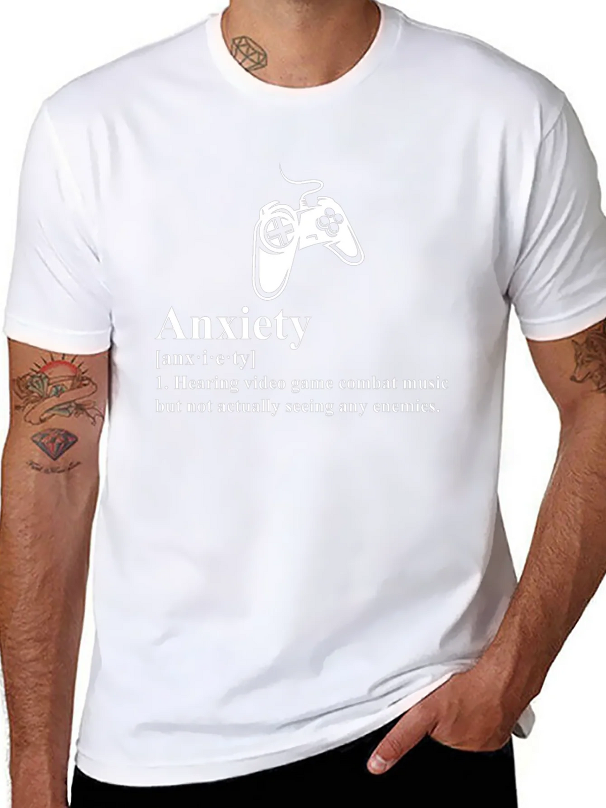 Anxiety Gamer T-Shirt - Combat Music No Enemies