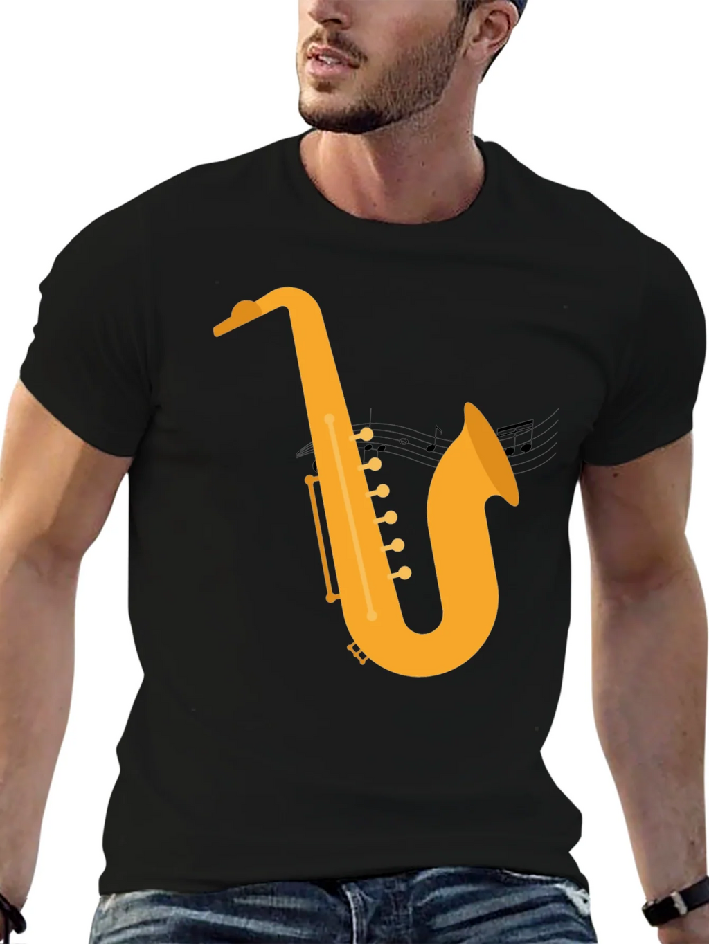 Saxophone Graphic Tee - Musical Style