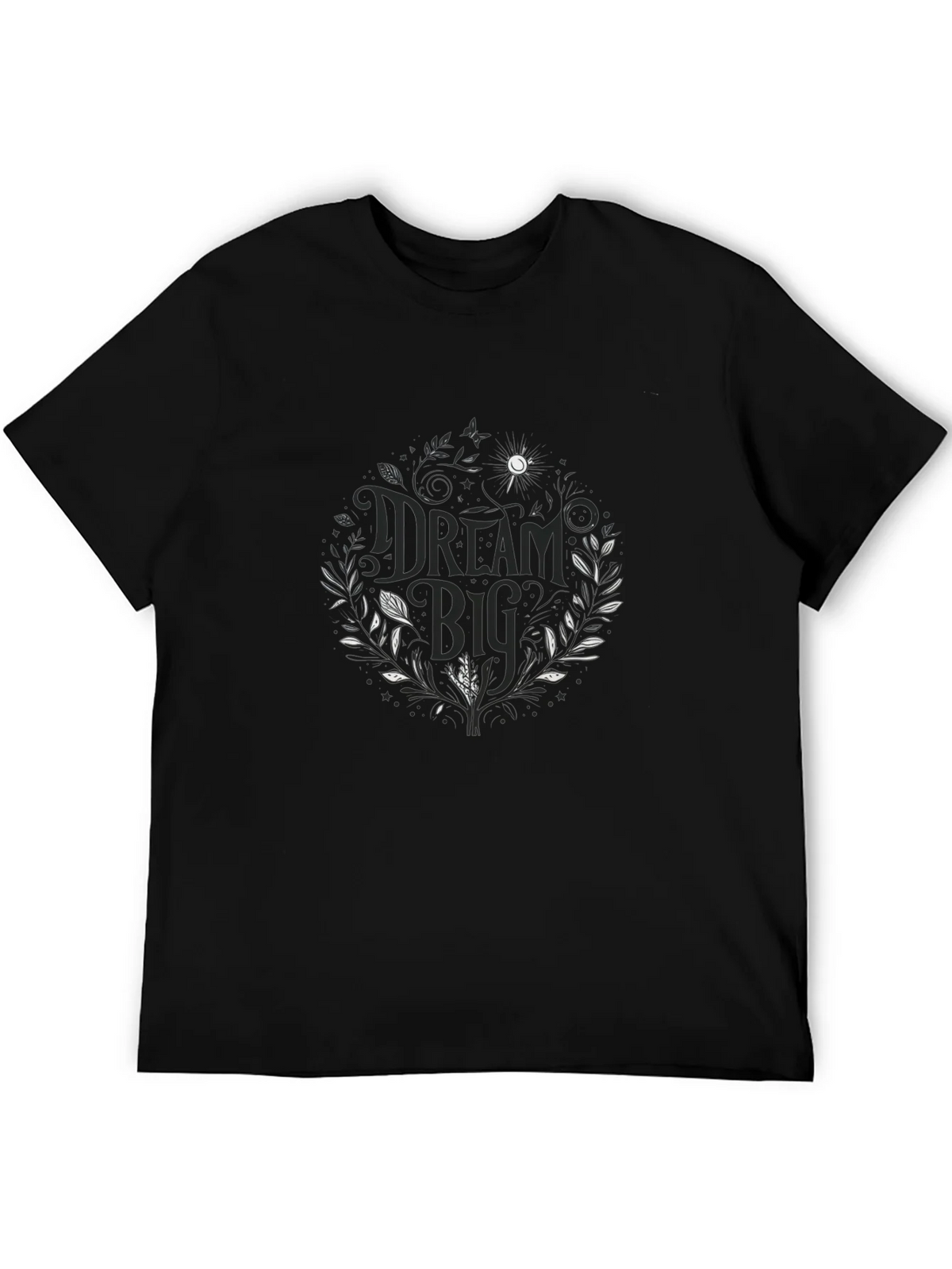Dream Big Black Graphic Tee - Stylish Mens Cotton T-Shirt