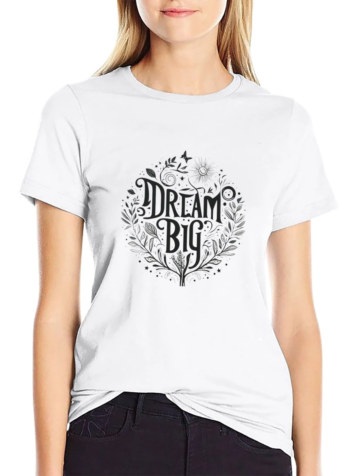 Dream Big Black Graphic Tee - Stylish Mens Cotton T-Shirt