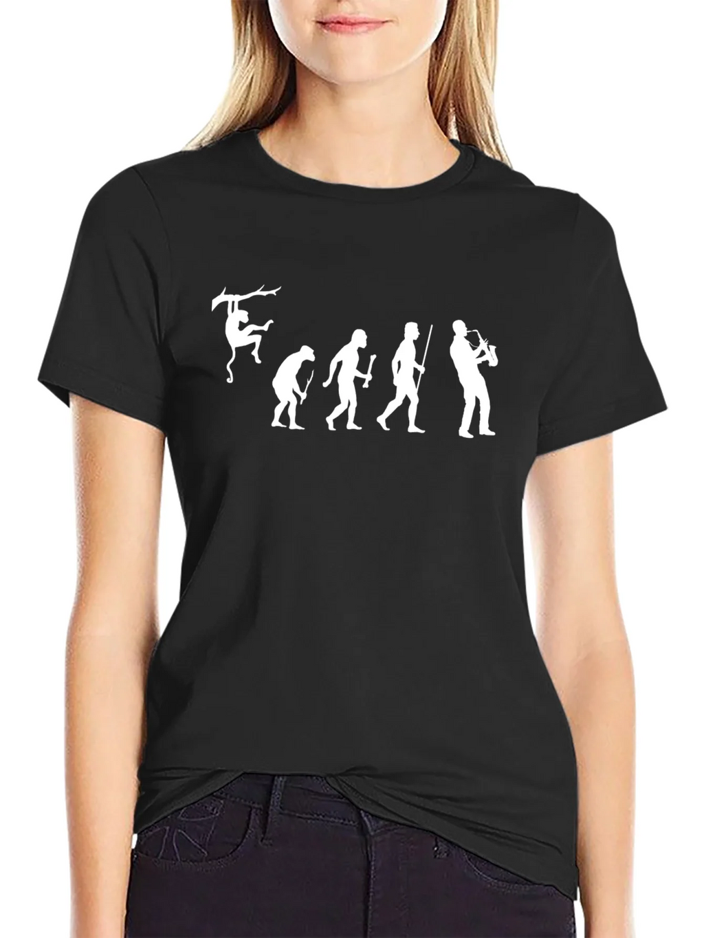 Evolution of Saxophone Black T-Shirt