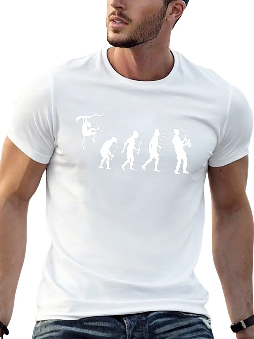 Evolution of Saxophone Black T-Shirt