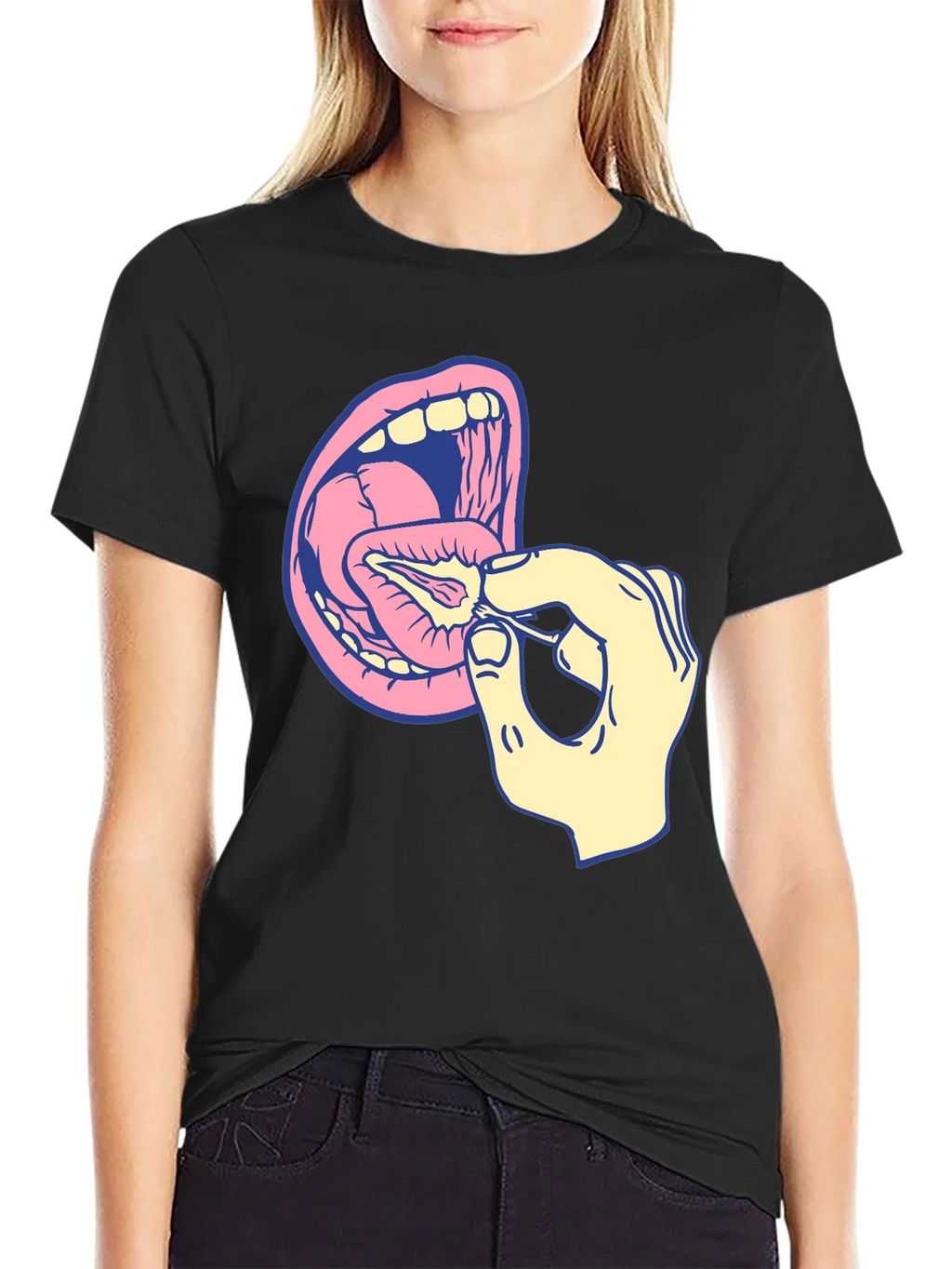 Graphic T-Shirt: Mouth and Hand