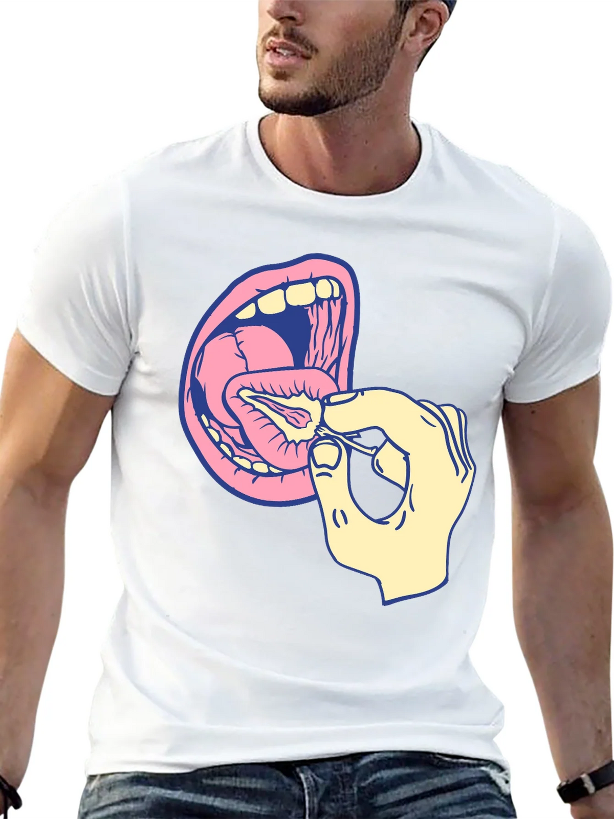 Graphic T-Shirt: Mouth and Hand