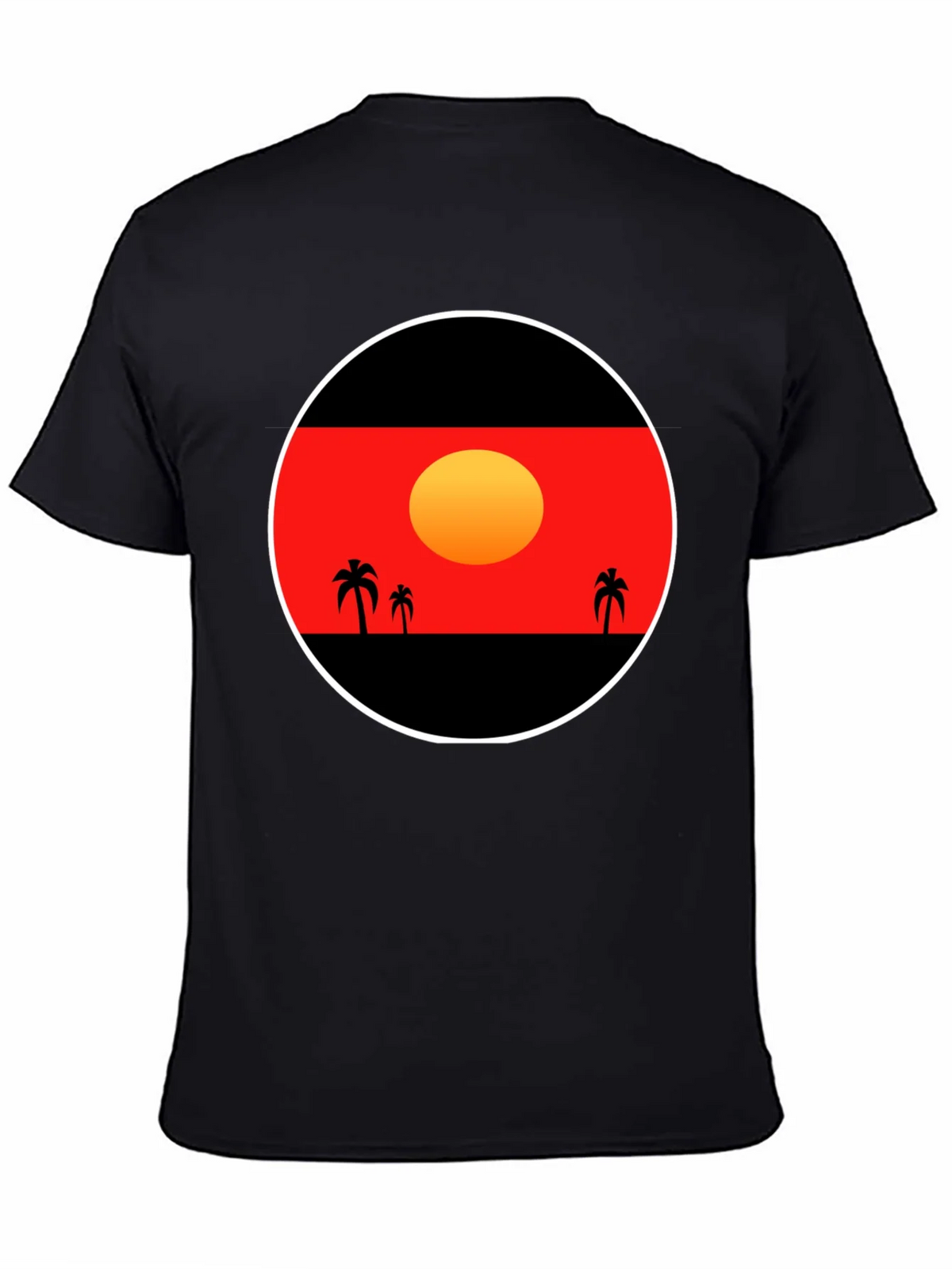 Sunset Palm Tee - Graphic Black T-Shirt