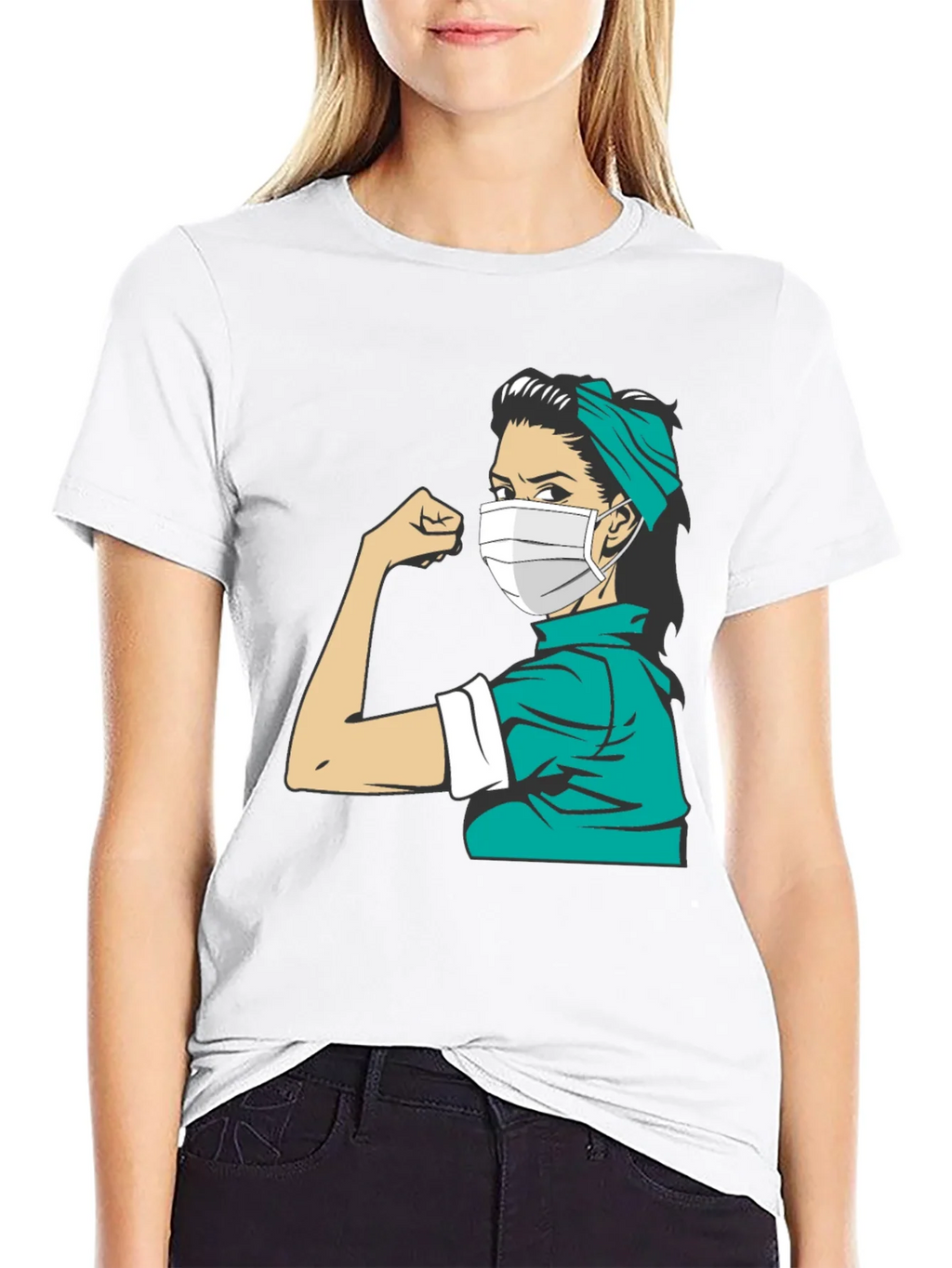 Empowered Nurse T-Shirt - Rosie Riveter Style