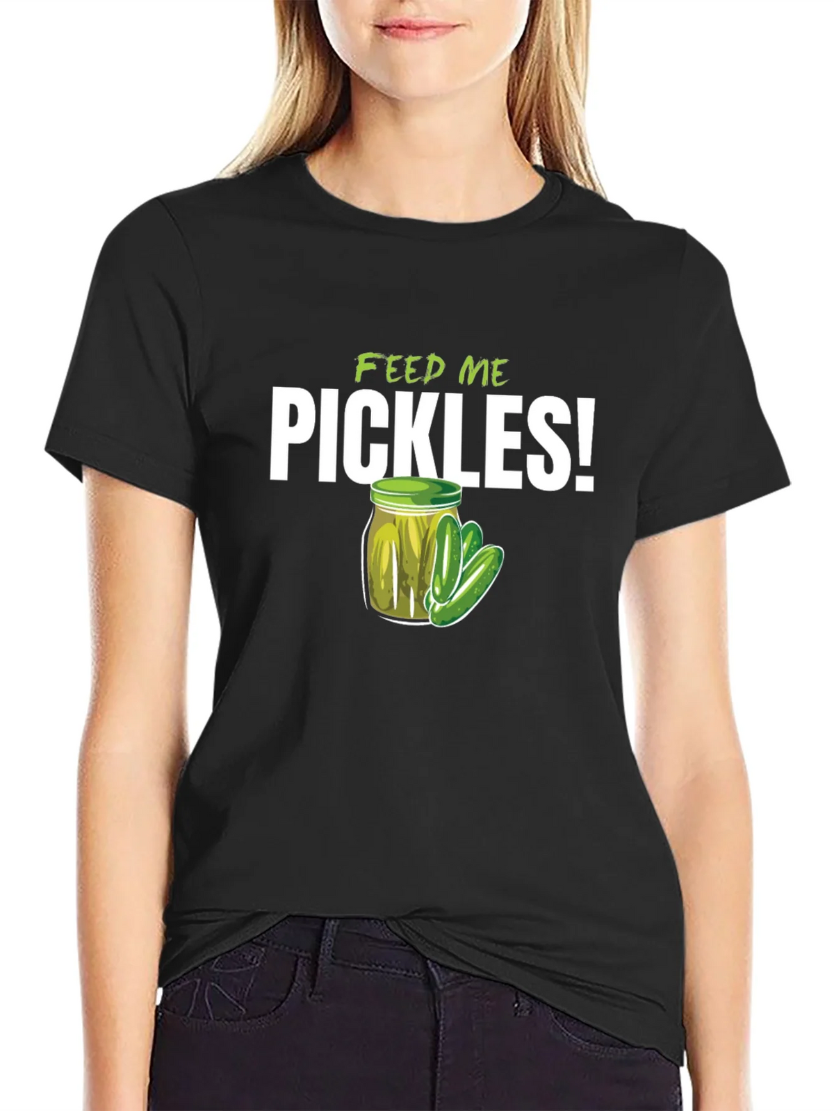 Feed Me Pickles! Graphic T-Shirt - Funny Pickle Lover Tee