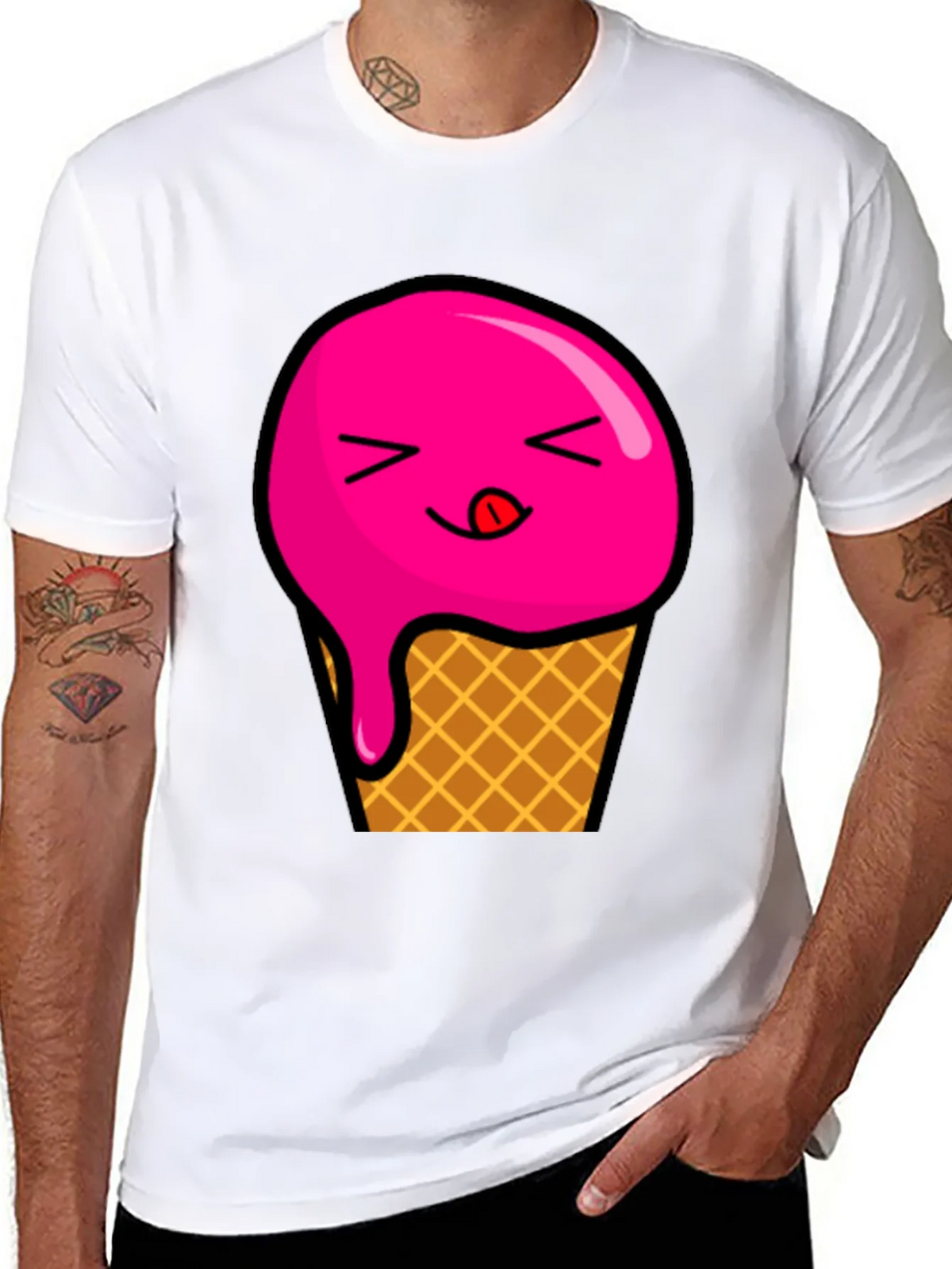 Ice Cream Graphic Tee - Unisex Black T-Shirt