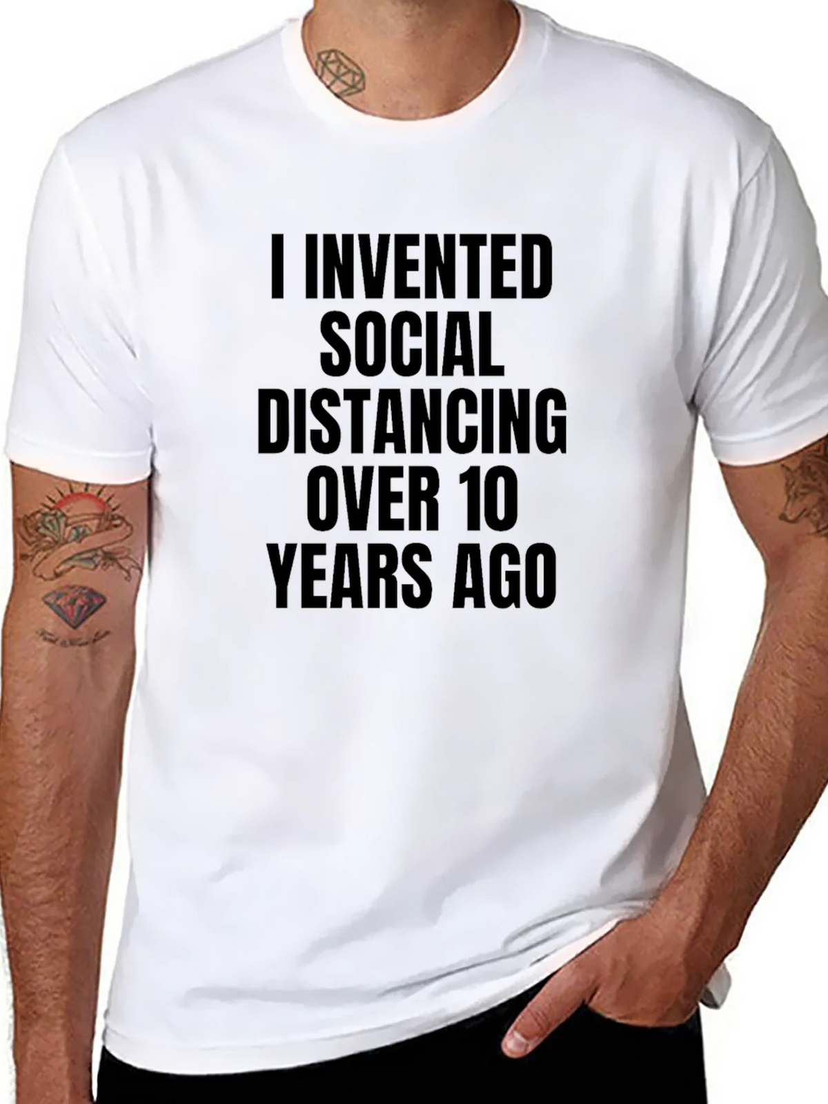 Social Distancing Inventor Black T-Shirt