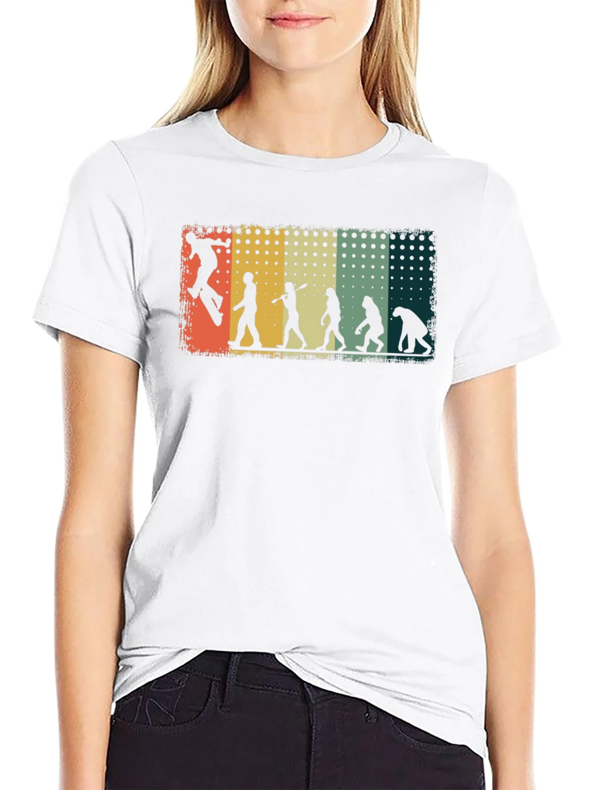 Skateboarding Evolution Graphic Tee - Black Cotton T-Shirt