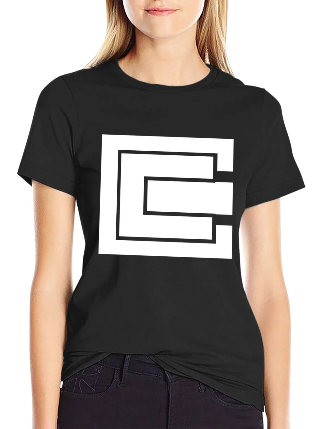 Geometric Square Black T-Shirt