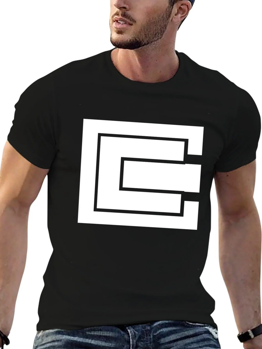 Geometric Square Black T-Shirt