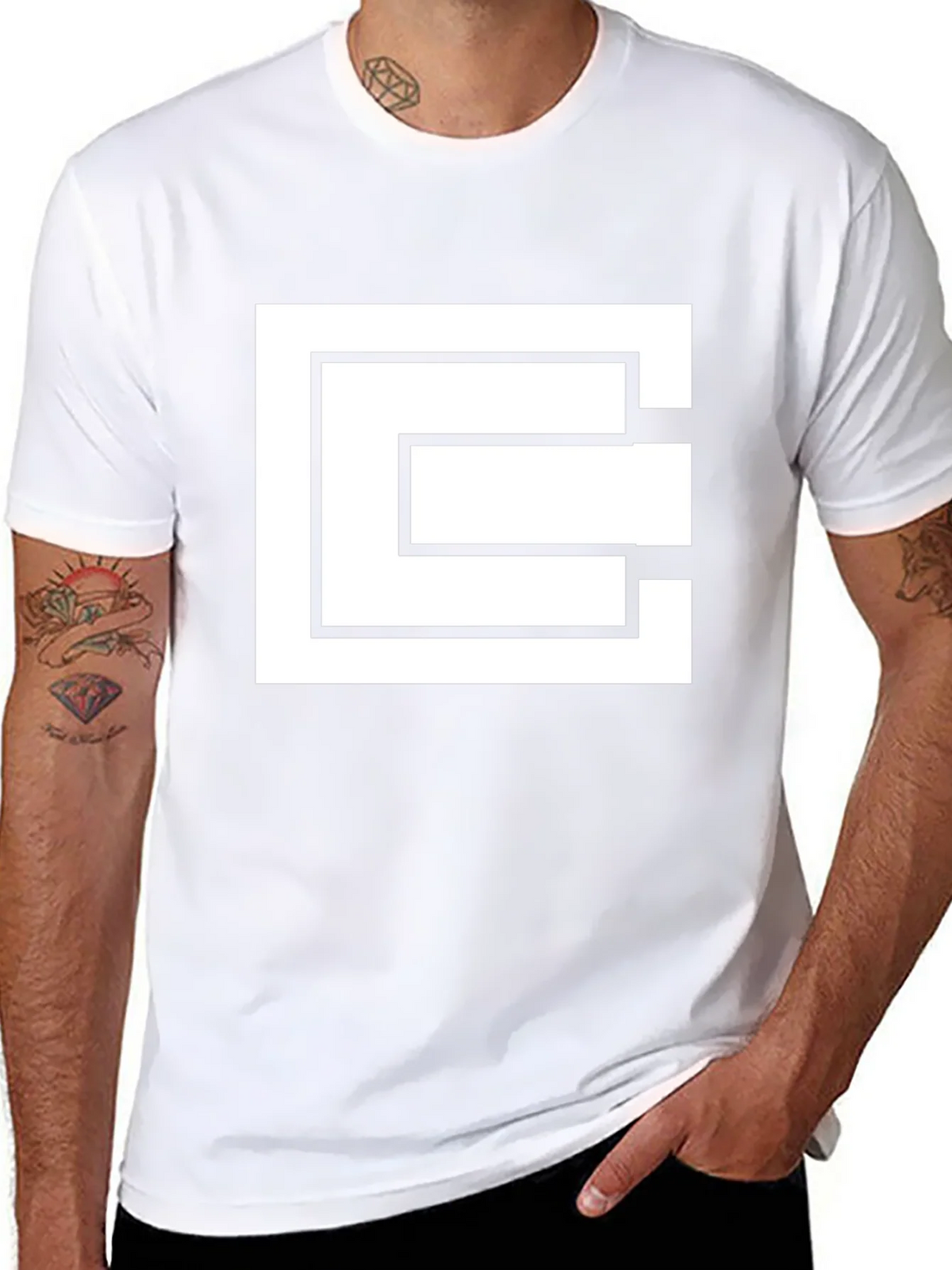 Geometric Square Black T-Shirt