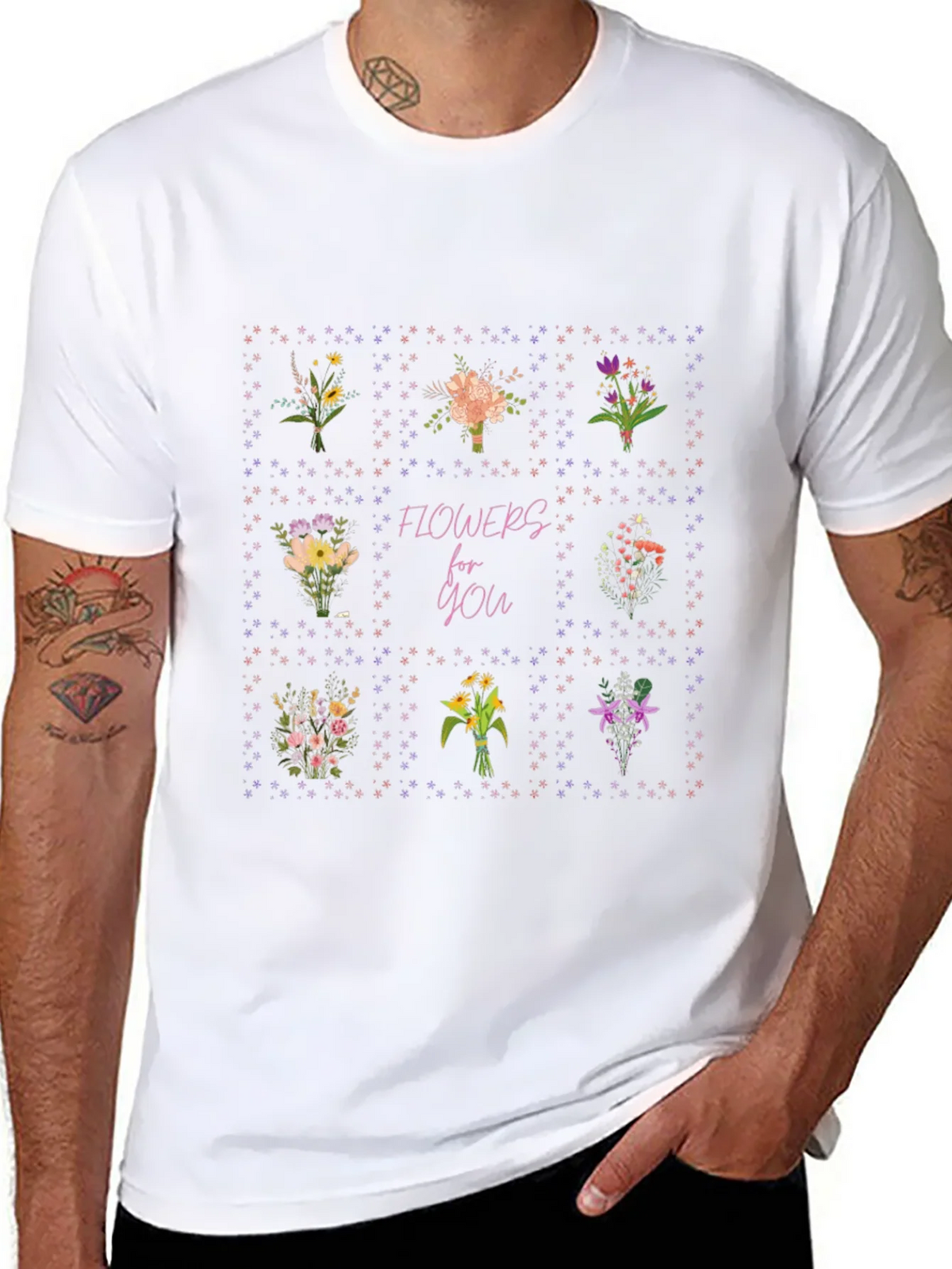 Floral Bouquet T-Shirt - Flowers for You Graphic Tee