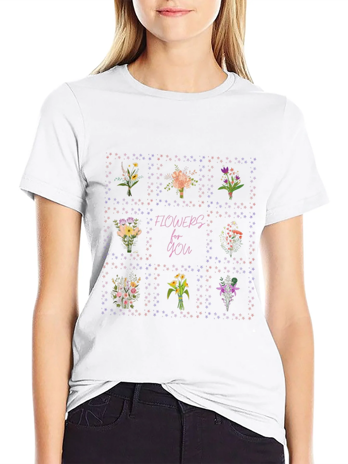 Floral Bouquet T-Shirt - Flowers for You Graphic Tee