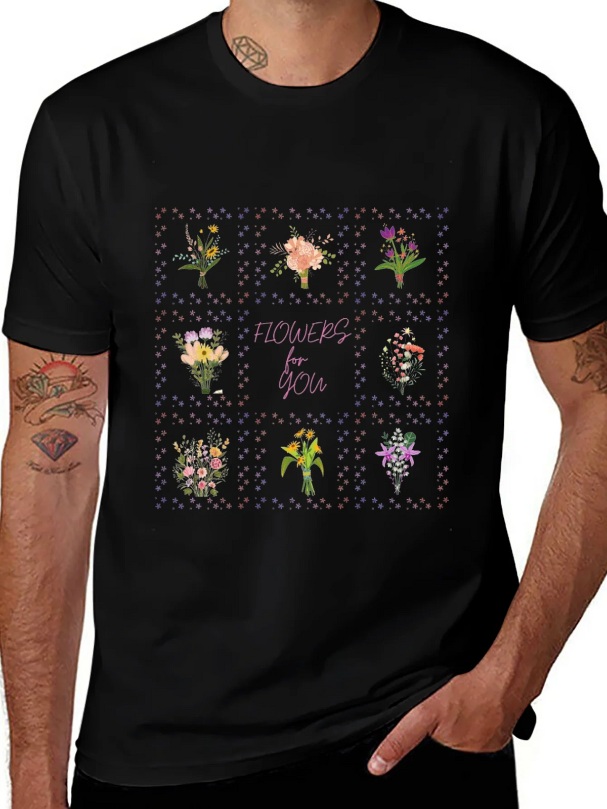 Floral Bouquet T-Shirt - Flowers for You Graphic Tee