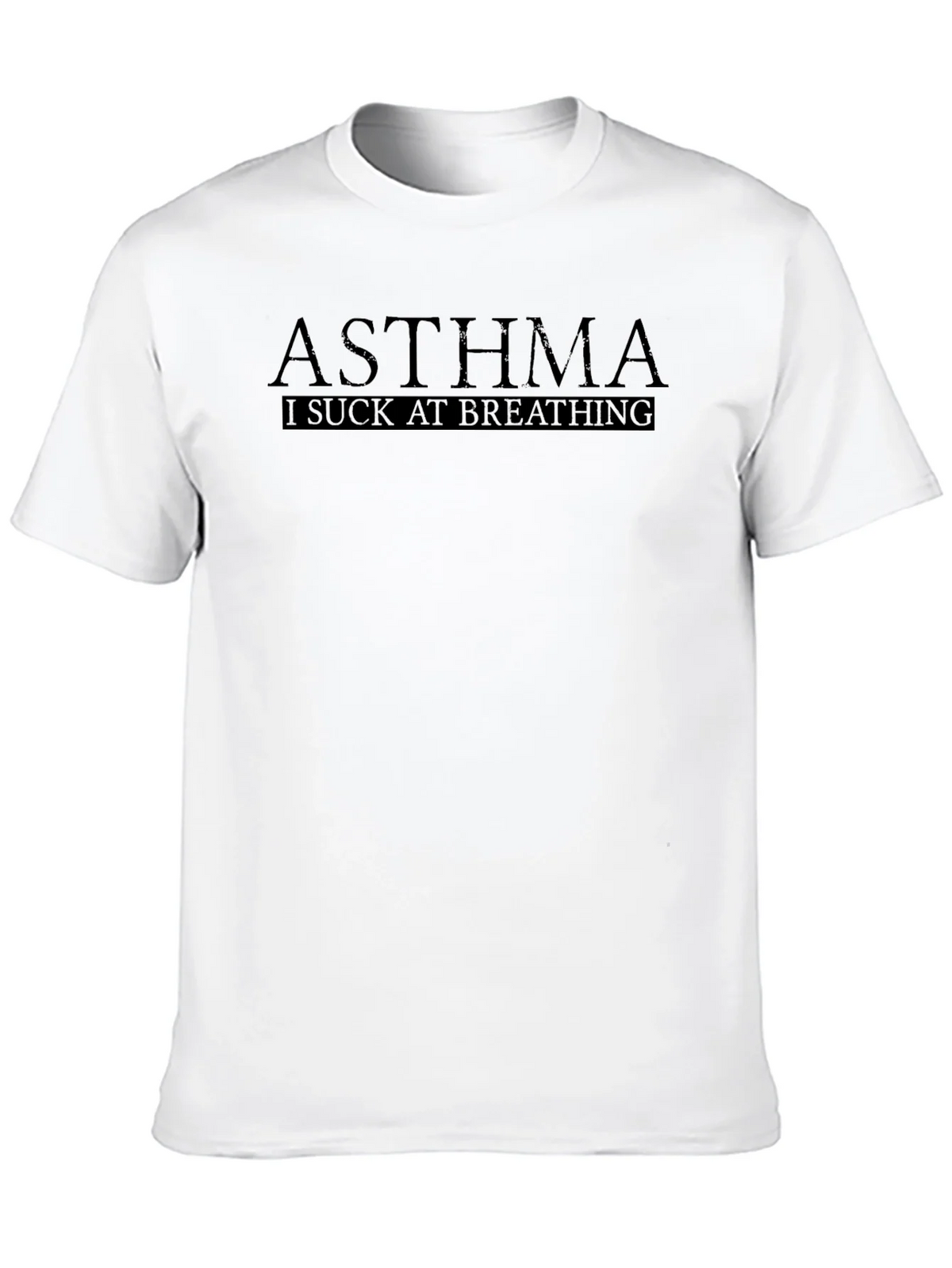 Asthma I Suck At Breathing Black T-Shirt