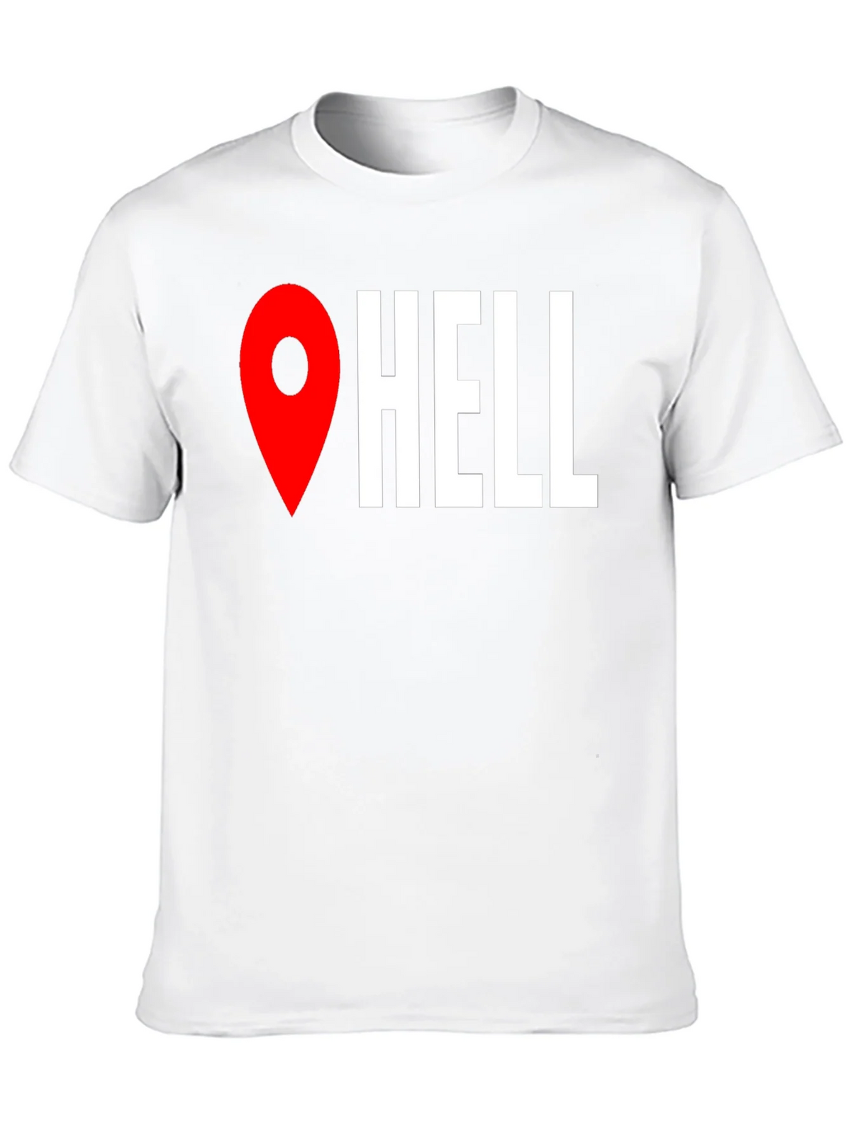 Funny Hell Location Pin T-Shirt