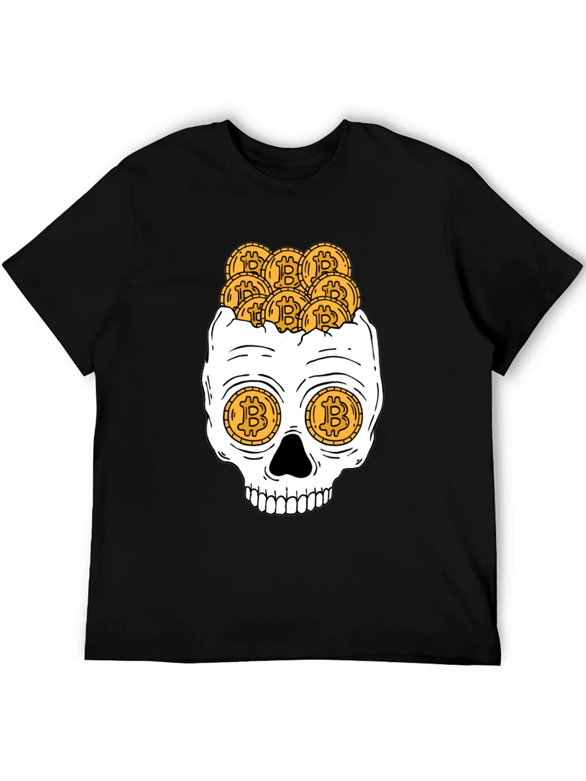 Bitcoin Skull Graphic T-Shirt - Crypto Currency Tee