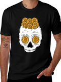 Bitcoin Skull Graphic T-Shirt - Crypto Currency Tee