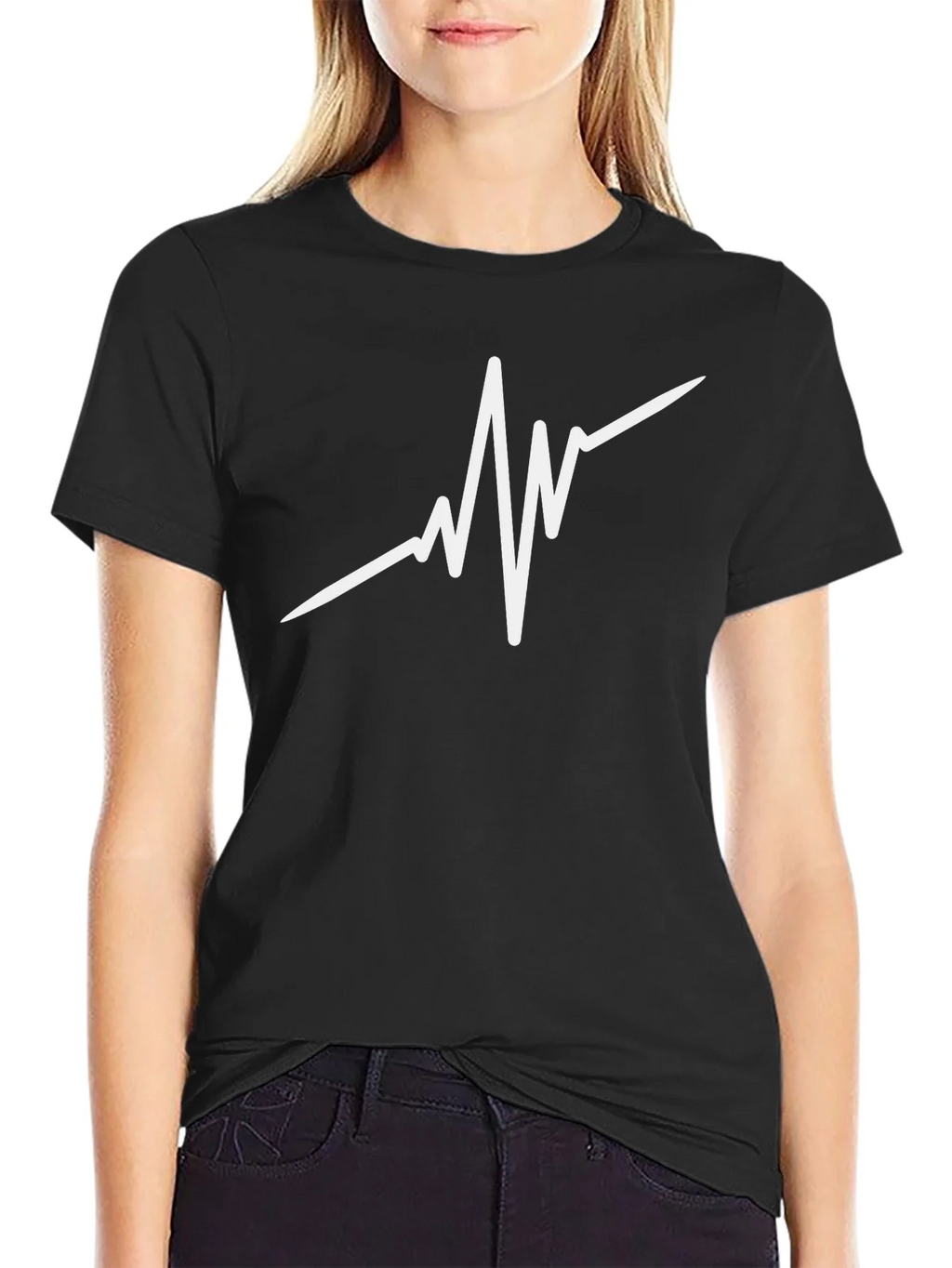 Heartbeat Graphic Black T-Shirt
