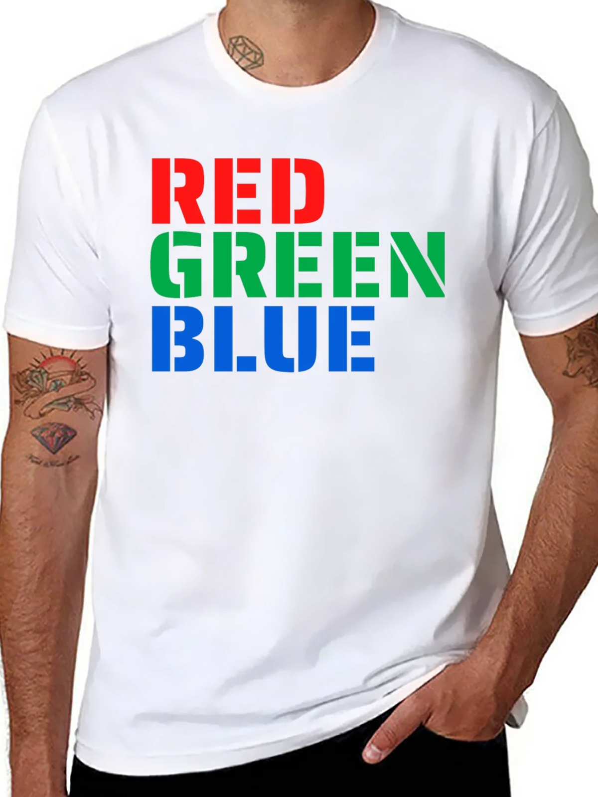 RGB Color Block T-Shirt - Red Green Blue Graphic Tee