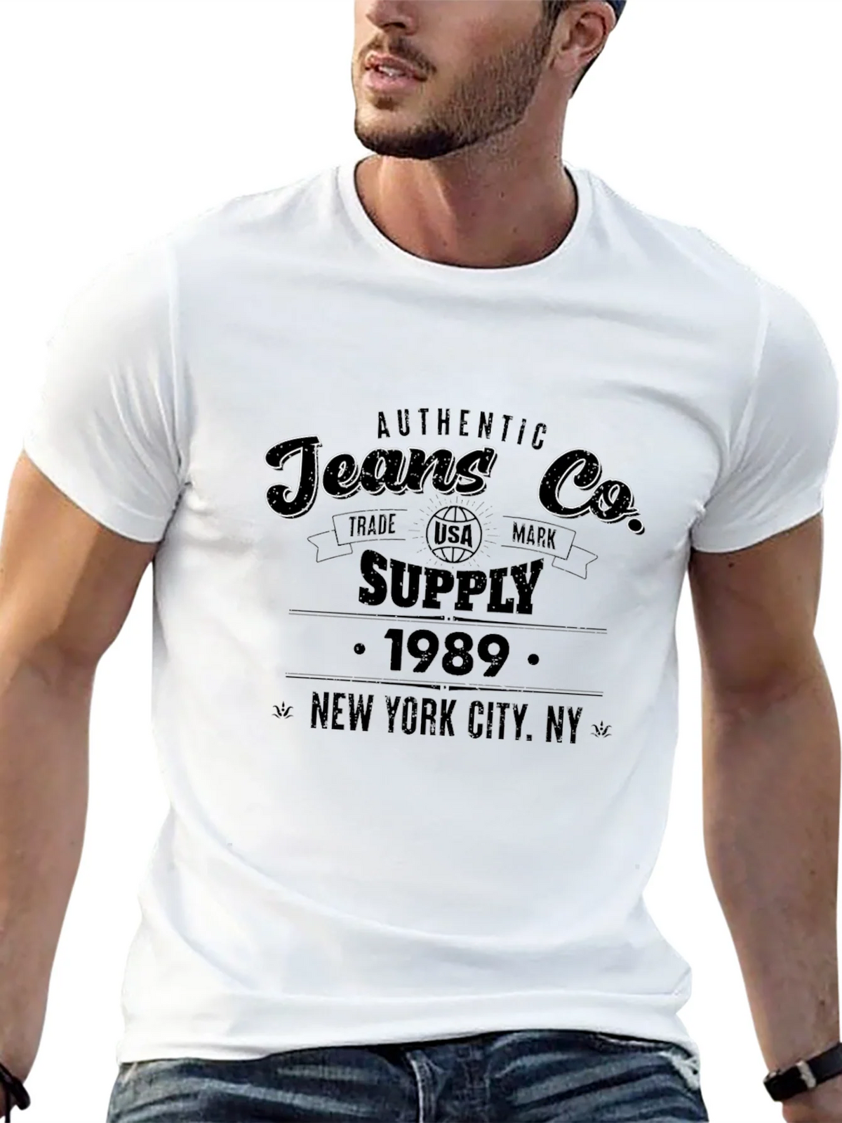 Authentic Jeans Co. Black Graphic T-Shirt