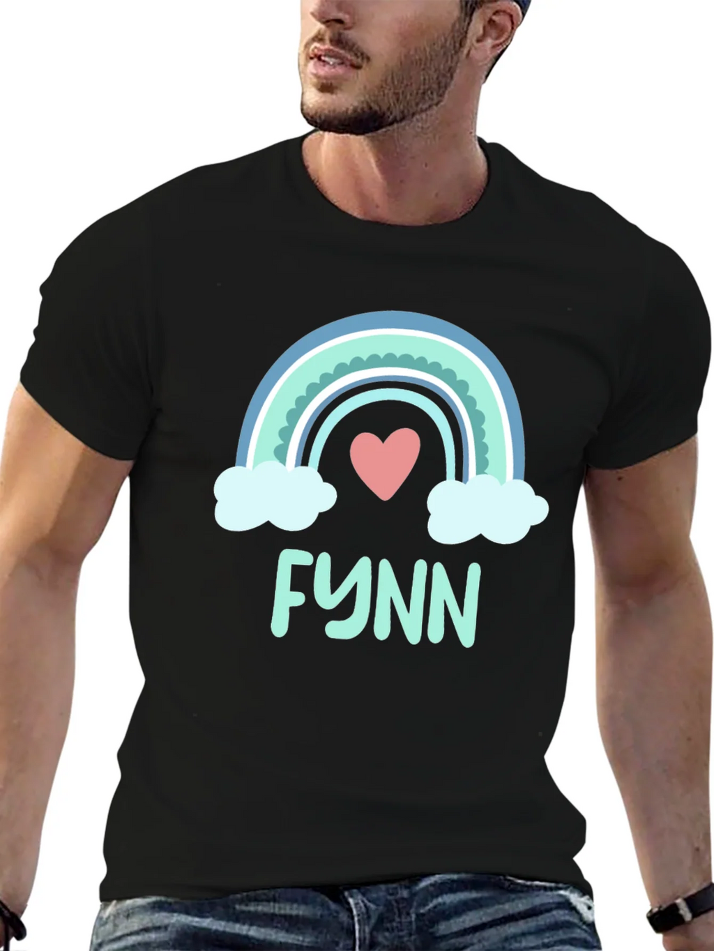 Rainbow Heart Tee - Personalized with Name
