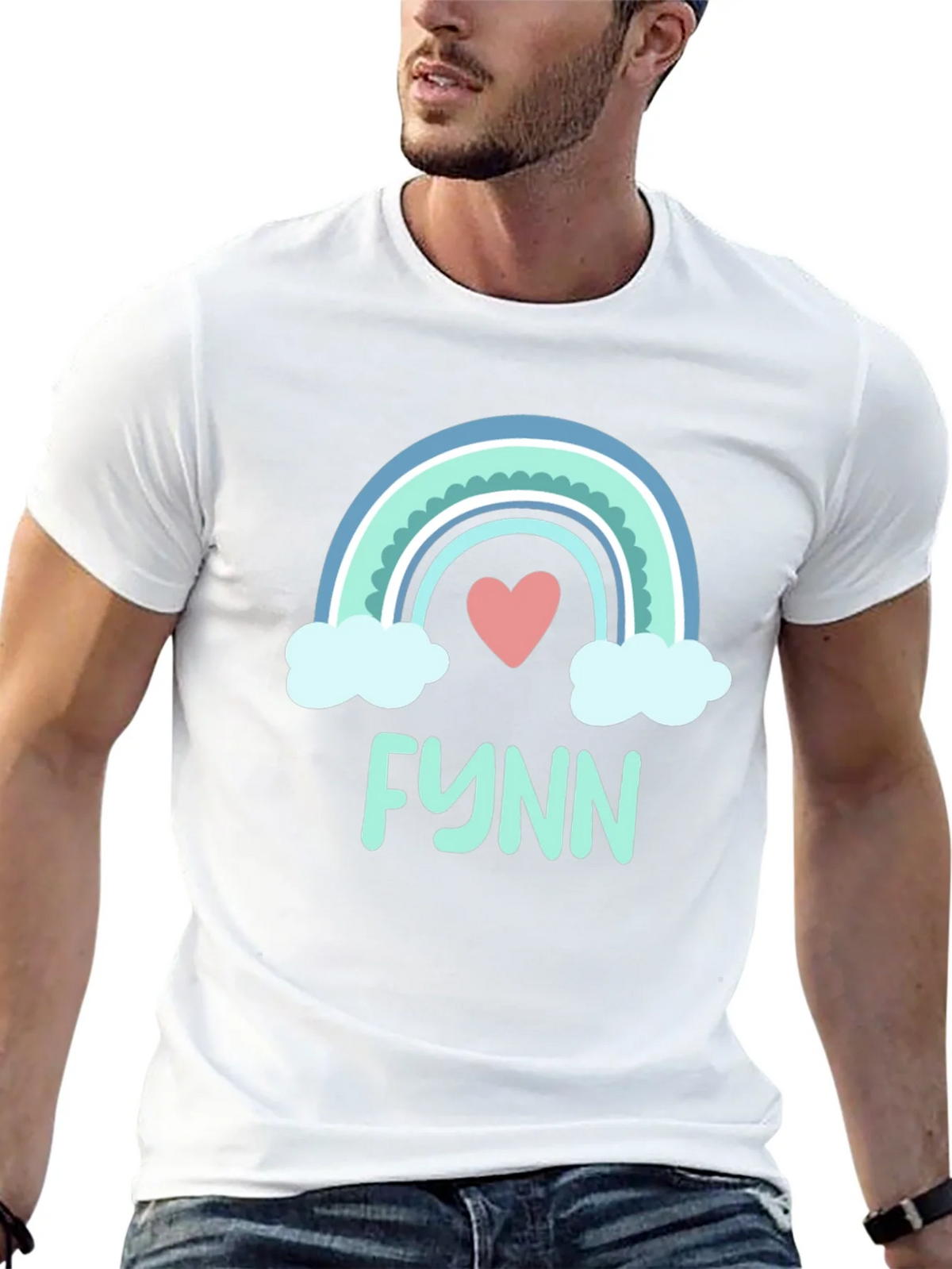 Rainbow Heart Tee - Personalized with Name