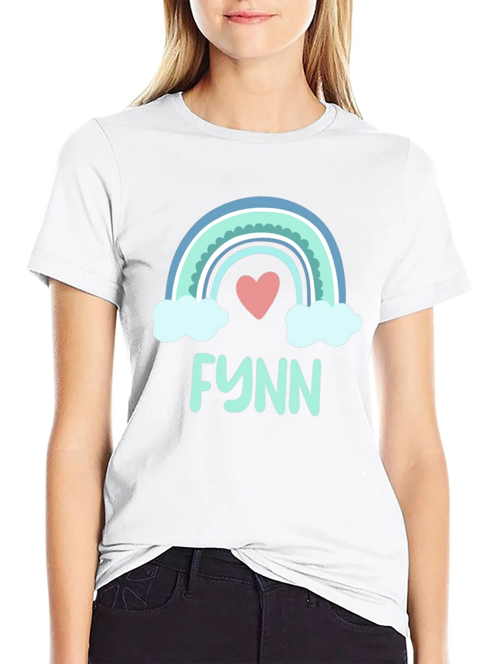 Rainbow Heart Tee - Personalized with Name