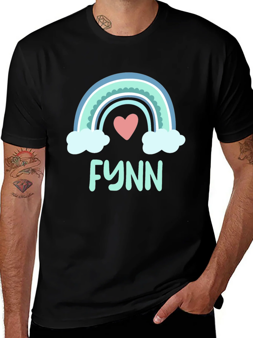 Rainbow Heart Tee - Personalized with Name