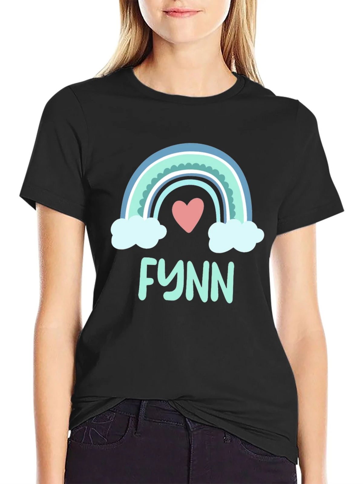Rainbow Heart Tee - Personalized with Name