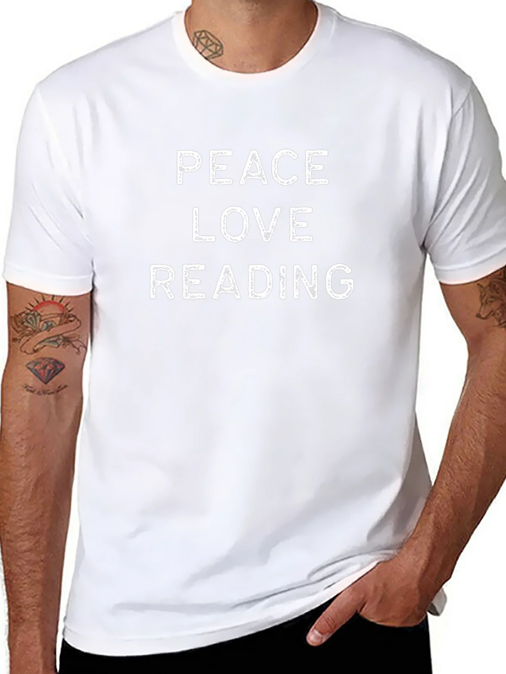 Peace Love Reading T-Shirt - Black
