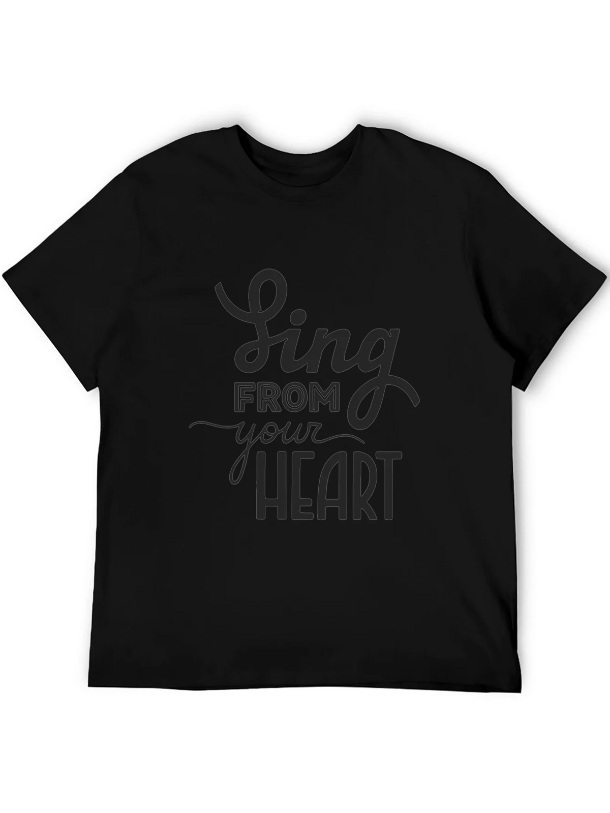 Sing From Your Heart Graphic Tee - Black Casual T-Shirt