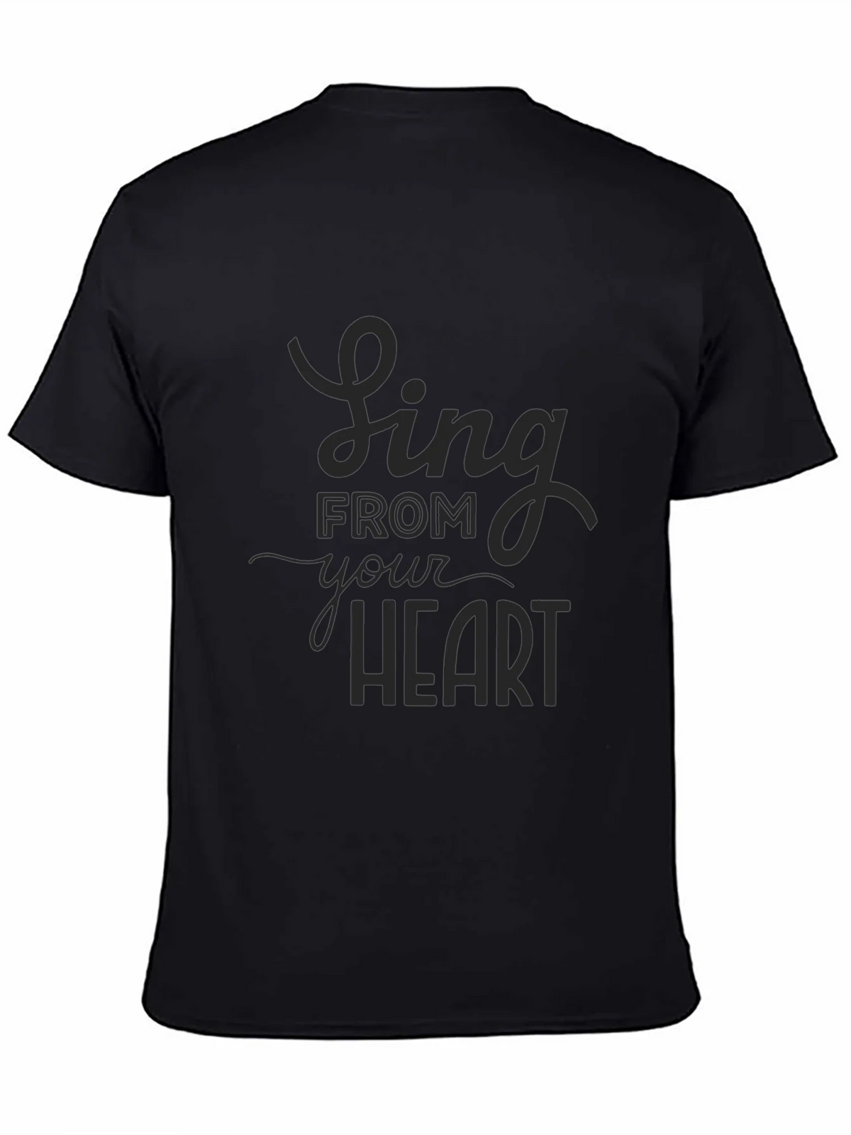 Sing From Your Heart Graphic Tee - Black Casual T-Shirt