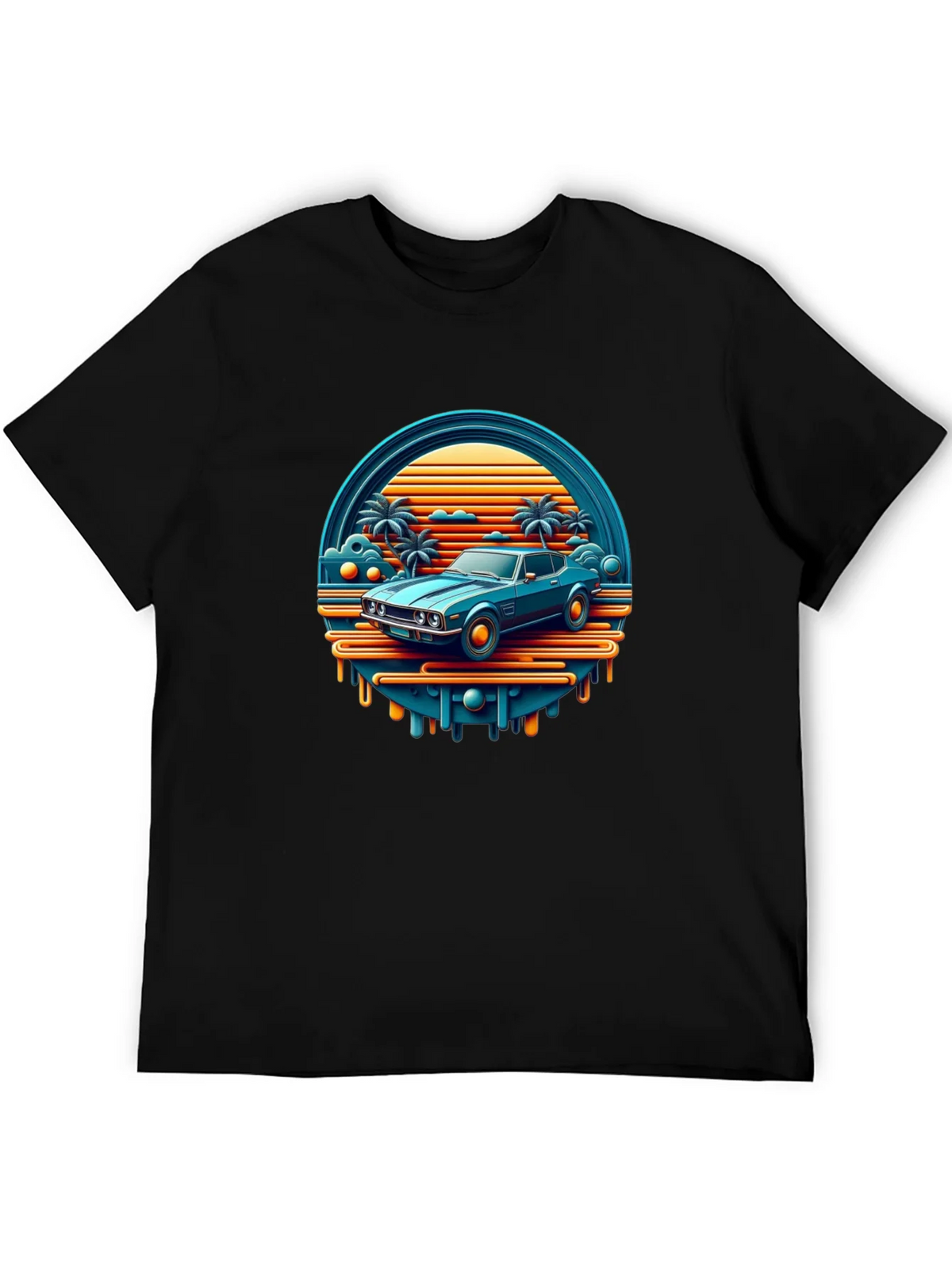 Retro Car T-Shirt - Vintage Sunset Graphic Tee