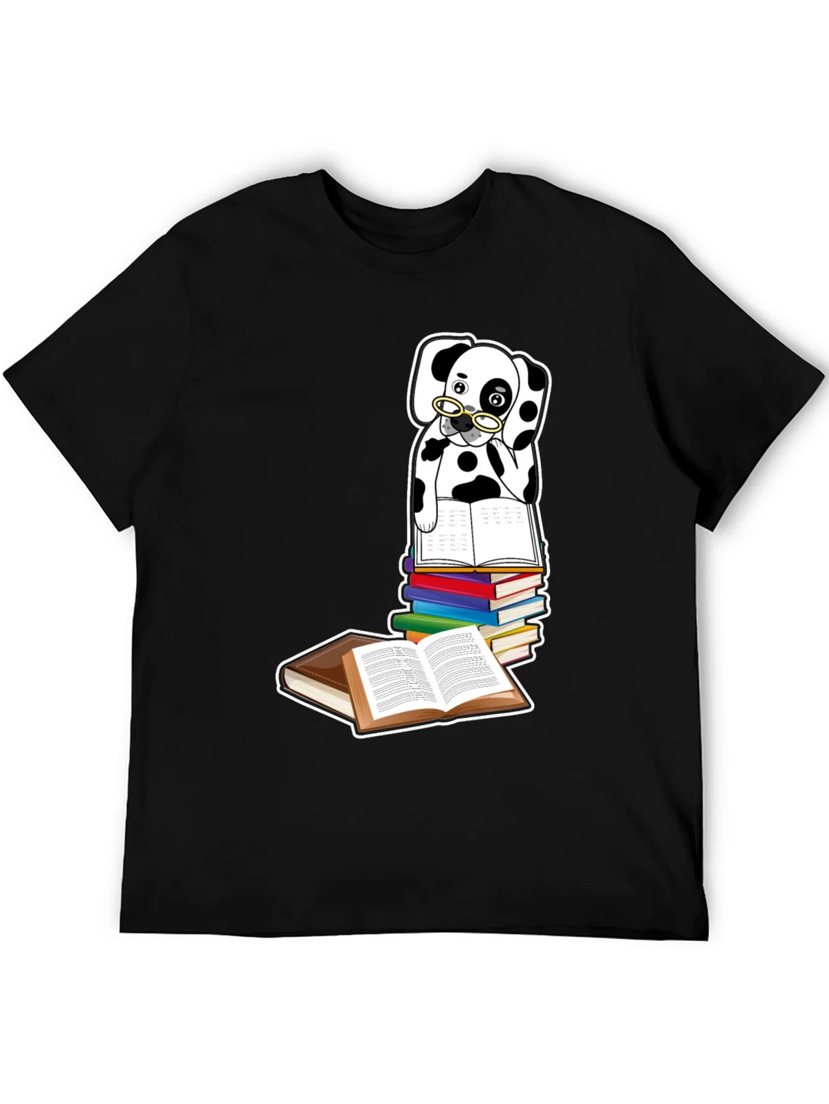 Dalmatian Dog Reading Books T-Shirt
