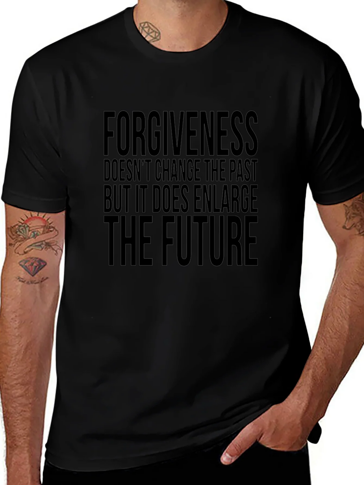 Forgiveness Enlarges The Future Black T-Shirt