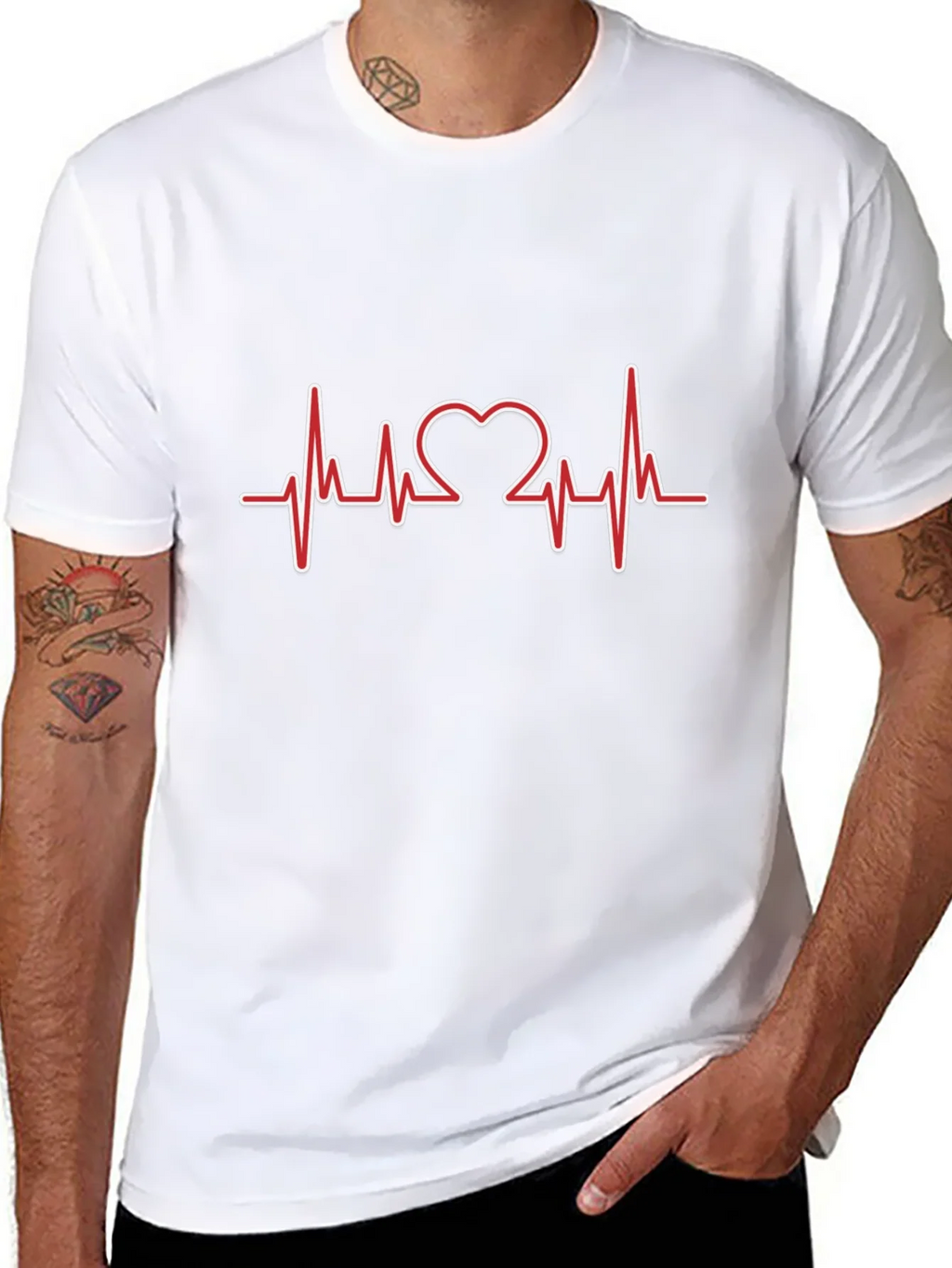 Heartbeat Heart Love Design T-Shirt