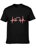 Heartbeat Heart Love Design T-Shirt