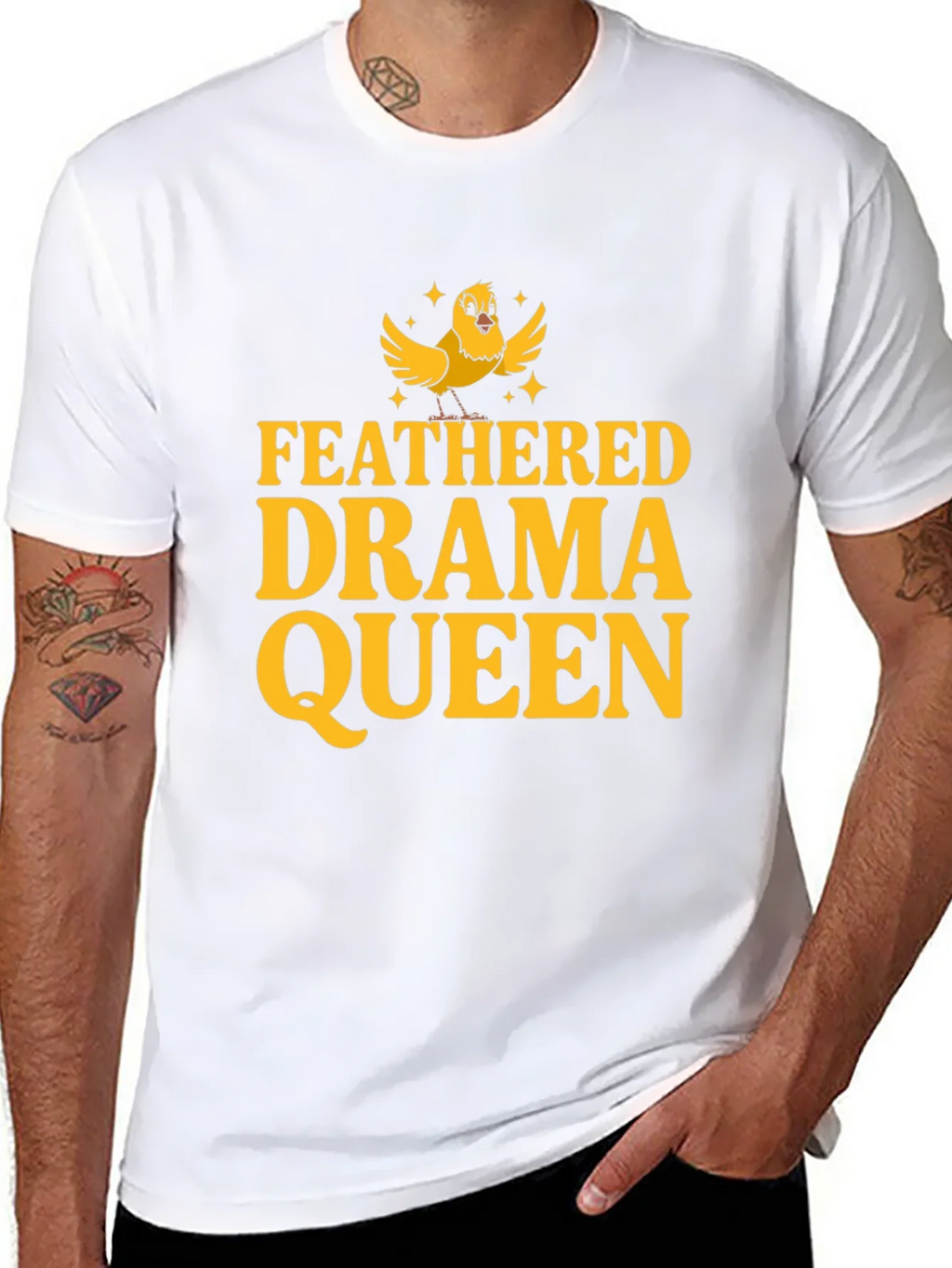 Feathered Drama Queen Black T-Shirt